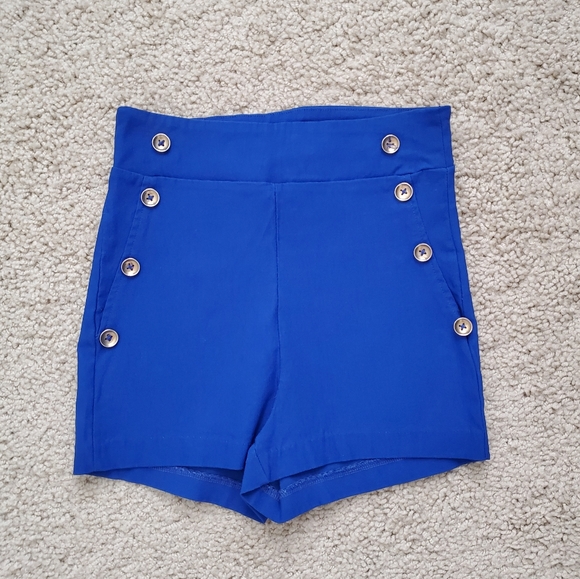 Charlotte Russe Pants - Charlotte Russe Blue High Waisted Shorts